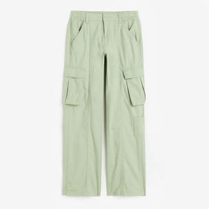 2025 personnalisé élégant femmes Baggy Cargo pantalon respirant 6 poches toile pantalon exportation qualité plat avant Style en gros - Product Image 5