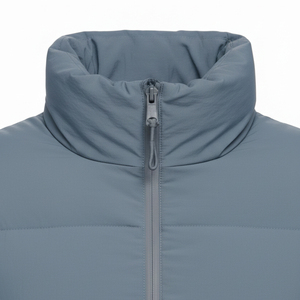 Veste matelassée vintage personnalisée en polyester 2025 pour homme, imperméable, manteau d'hiver, vente en gros, col roulé, rembourrage, logo sur le devant - Product Image 3