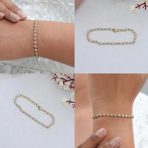 Brazalete de Tenis de Oro Amarillo con Moissanita, Corte VVS, Diseño Clásico de Diamantes, Cadena Fina, 19 Piedras, 9.50ct, Perfecto para Fiestas - Product Image 5