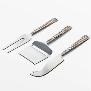 Ensemble unique de couteaux à fromage en acier inoxydable avec manche en bois doré Ensemble de service à fromage de qualité supérieure - Product Image 4