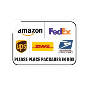 Etiqueta de señal de entrega de paquete de alta calidad | Señal de patio | Rectángulo | 10x7 | Resistente a la decoloración - Product Image 1