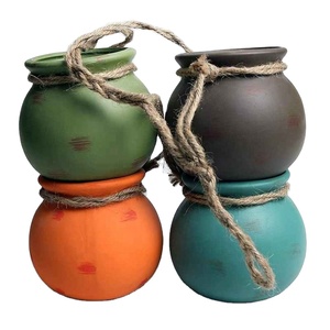 Macetas Colgantes con Cuerda de Yute, Macetas Colgantes para Suculentas, Macetas de Cerámica Multicolores para Montar en la Pared o el Techo - Product Image 3