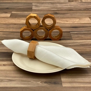 Design unique porte-serviettes en bois fête de mariage fête d'anniversaire décoration papier rond de serviette aspect royal rond de serviette en bois - Product Image 2