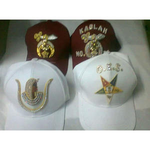 Order of the Eastern <b>Star</b> OES Rhinestone White With Yellow Tussle Fez Hat Freemason Masonic Regalia OES Hat Size 7 3 pieces - Product Image 3