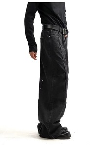 กางเกงยีนส์ผ้ายืดสำหรับผู้ชายออกแบบได้ตามต้องการเสื้อผ้าแนวสตรีทฮิปฮอปสไตล์วินเทจ3D - Product Image 4