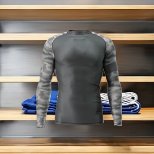 Rashguard personnalisé respirant à séchage rapide UPF50+ en polyester et élasthanne pour Jiu Jitsu MMA, couleur personnalisée, manches longues, unisexe - Product Image 3