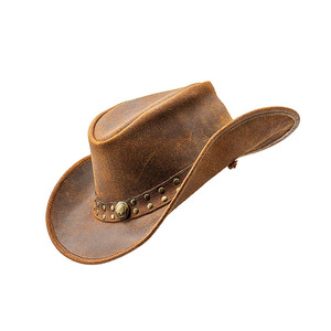 หมวกคาวบอยหนังแท้คุณภาพพรีเมียม แบรนด์ขายดี ดีไซน์ทันสมัย ปีกโค้งกว้าง ผลิตจากหนังแท้ เหมาะสำหรับใส่ลำลองกลางแจ้ง - Product Image 4