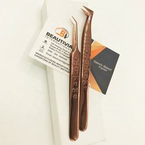 แหนบถอนขนตาสแตนเลสปลายแหลมแบบมืออาชีพฉลากตามสั่งสีโรสโกลด์พร้อมอุปกรณ์ต่อขนตาพิมพ์รูปหัวใจ - Product Image 3