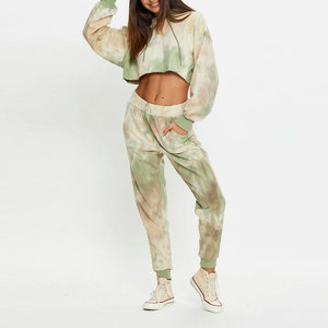 Wholesale Price New Design Women Cropped Hoodies <b>Set</b> Cotton Polyester Made Quick Dry Women Cropped Hoodies <b>Set</b> - Product Image 1