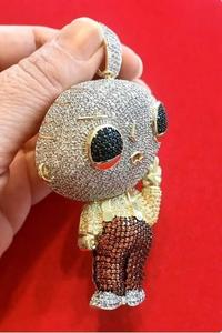 จี้เพชร VVS ลายการ์ตูนสุดฮิตสำหรับเด็ก สไตล์สตรีทแวร์ฮิปฮอป ประดับเพชรเต็มตัว เหมาะสำหรับงานปาร์ตี้ - Product Image 2