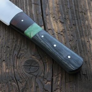 มีดเชฟเหล็กดามัสกัสแบบมืออาชีพ ด้ามไม้ ทนทาน ใช้กลางแจ้ง เหมาะสำหรับการเอาตัวรอด ผิวซาติน ความหนา 2.0 มม. - Product Image 4