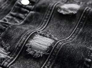 Veste en jean pour homme, veste en jean décontractée, déchirée, coupe ajustée, veste de camionneur extensible, manteau en jean décontracté classique - Product Image 6