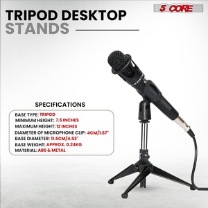 5 Core Mic Stand Adjustable Desk Microphone Stands <b>Tripod</b> Portable Table Pedestal Para Microfono - Product Image 6