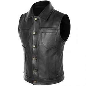 2026 personnalisable confortable respirant Design élégant le plus demandé de haute qualité chaud et chauffé 100% véritable hommes gilet en cuir - Product Image 4