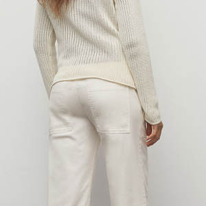 กางเกงขายาวผู้หญิงทรงปกติ เอวกลาง สไตล์ลำลอง สตรีทแวร์ ผ้าฝ้าย 100% ระบายอากาศดี แฟชั่นฤดูหนาว คุณภาพสูง - Product Image 5