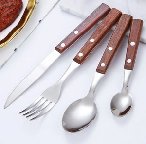 Juego de cubiertos de acero inoxidable Premium con mango sólido, cuchillo para cena, cuchara, tenedor, hogar, cocina, restaurante, vajilla, decoración para eventos de boda - Product Image 3