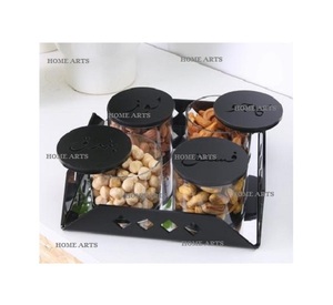 Juego de 4 cajas dulces de frutas secas acrílicas transparentes con tapa de madera Caja de dulces de tamaño personalizado de diseño fantástico a granel - Product Image 5