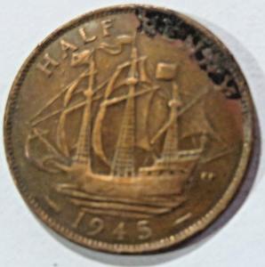 เหรียญสะสมเพนนีสีแดงของสะสม1945ที่หายากในสหราชอาณาจักร - Product Image 3