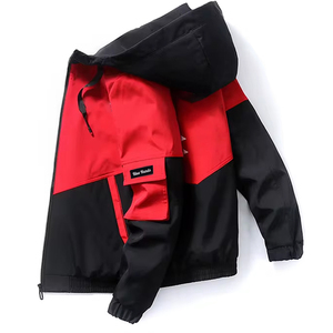 แจ็กเก็ตกันฝนแบบปักสำหรับผู้ชาย, แจ็คเก็ตลำลองมีซิปปิดมาใหม่ระบายอากาศน้ำหนักเบากันน้ำ - Product Image 1