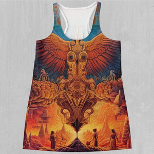 Quick Dry Tank <b>Top</b> Bohemian Plus Size Women's Tank <b>Top</b> Sublimation Print Summer O-Neck Knitted Polyester Regular Length - Product Image 1