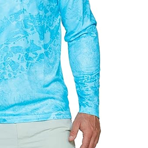 Camisas de pesca deportivas de manga larga de punto sólido para hombre, logotipo personalizado para exteriores, transpirable, cómodo, OEM - Product Image 6