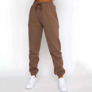 Conjunto de dos piezas de algodón 100% para mujer, grueso, grueso, 400gsm, Sudadera con capucha en blanco para invierno, pantalones de chándal, botón de longitud completa bordado sólido - Product Image 3