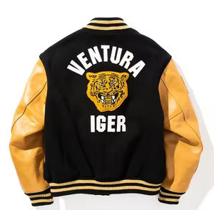 Veste Letterman universitaire à manches en peau de cheval personnalisée OEM pour hommes avec broderie en chenille et lettrage pour l'hiver - Product Image 2