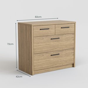 Modern 4-Drawer <b>Storage</b> <b>Chest</b>, Minimalist Wood Bedroom Organizer, Compact Cabinet for Home Furniture - Product Image 5