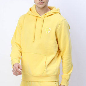 Sweat à capuche et sweat-shirt à capuche 100% coton de style de rue conçu sur mesure-polaire jaune pour l'hiver - Product Image 1
