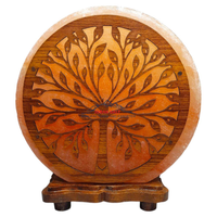 Lampe de sel de l'Himalaya écologique de marque JOBAK, sculptée au laser 3D, style Feng Shui, base en bois, certifiée ISO, vente en gros directe