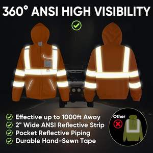 Vêtements de travail de construction routière Vêtements de travail de sécurité réfléchissants pour travailleurs d'hiver personnalisés Veste imperméable haute visibilité - Product Image 6