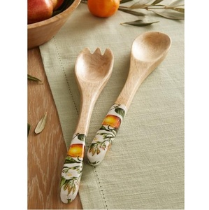 Juego de servidor de ensalada de madera de Mango hecho a mano elegante hogar restaurante vajilla decoración cubiertos para bodas - Product Image 5