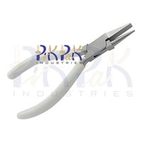 Alicates de punta plana de acero inoxidable de alta resistencia de 160 mm, mordazas lisas, mangos de PVC, para crimpado, corte, pesca, fabricación de joyas, manualidades DIY