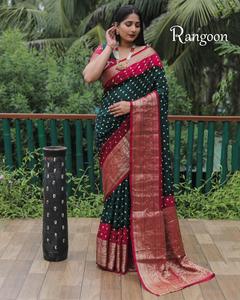 Sari de seda Bandhej cómodo de alta calidad con hermosa Sari de seda Bandhej Boutique para ocasiones especiales - Product Image 4