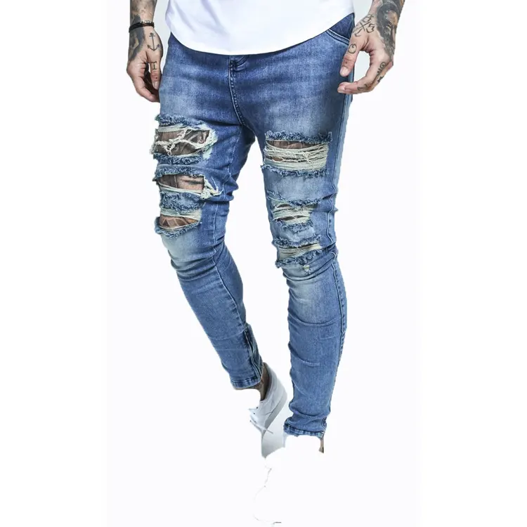 Roupas jeans masculinas baratas por atacado moda slim personalizadas novo designer de roupas jeans masculinas Skinny jeans de algodão lavagem ácida jeans desgastados