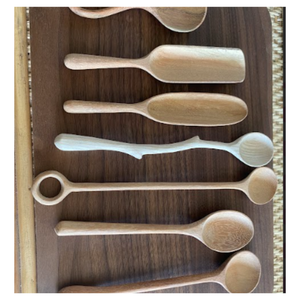 Cucharas de cocina de madera Utensilios de cocina de madera de haya Cucharas ovaladas de mango largo para mezclar servir para hornear - Product Image 2