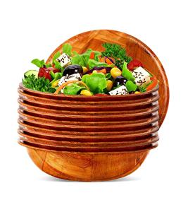 ชุดชามสลัดไม้12ชิ้นสำหรับอาหารกลางวันชามไม้สำหรับขนมขบเคี้ยวสลัดไม้ทรงกลมวางซ้อนกันได้ - Product Image 1