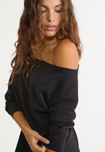 New Shoulder Side Neck Womens <b>Bamboo</b> Cotton Crewneck Sustainable Custom Pullover Eco Friendly Sweatshirt Oversized Sweatshirt - Product Image 6