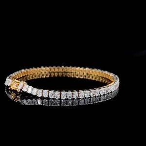 Hot Selling Oval Shaped Lab Grown Diamond Tennis <b>Bracelet</b> in 14KT Yellow Gold Real Party Wear Jewelry <b>Box</b> By K Samyak Diamond - Product Image 3