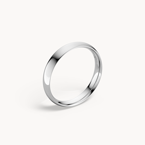 Bague de mariage fine et plate en or 14 carats plaqué rhodium avec diamant - Product Image 3