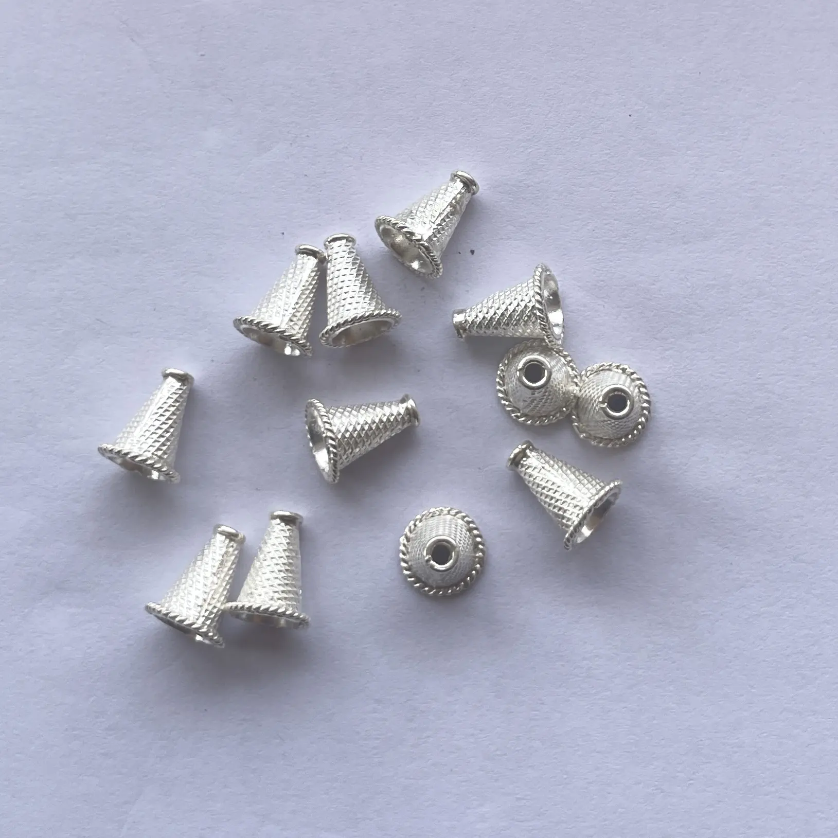 12mm 925 ciondolo in argento Sterling tappi a cono per campana connettori perline fatte a mano in oro perline risultati fai da te distanziatore gioielli fine creazione di gioielli