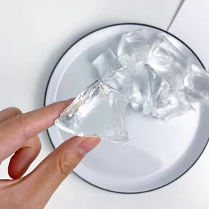 미니 큐브 스택 유리 젤리 젤 왁스 대리석 패턴 효과 향기로운 젤 촛불 귀여운 장식