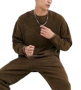 Vente en gros logo personnalisé pantalon de survêtement en éponge français de haute qualité et jogging à capuche survêtement délavé au soleil pour hommes - Product Image 2
