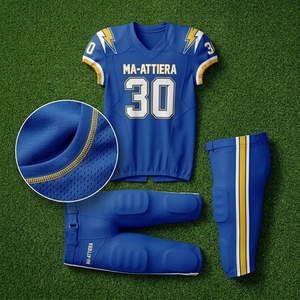 Uniforme de Fútbol Americano Personalizado Azul Rey, Pantalones Acolchados, Número 30, Ropa Deportiva de Alto Rendimiento, Fabricación al por Mayor OEM ODM - Product Image 6
