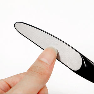 Lima de uñas curva de 13,2 cm con logotipo personalizado, doble cara con mangos de plástico y esponja, material de acero inoxidable - Product Image 3