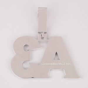 Collar con abalorio de alfabeto y números de Plata de Ley 925 con colgantes de Hip Hop cultivados en laboratorio de nuevo diseño - Product Image 6