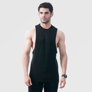 100% nueva camiseta sin mangas de poliéster y algodón para hombres, camiseta sin mangas de gran tamaño de Color blanco y negro para hombres, precio bajo - Product Image 1