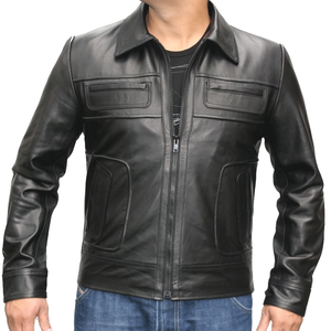 Men's 100% Genuine Cowhide Leather Track Racer Motorcycle Jacket White & Black Winter Riding Protections - Product Image 3