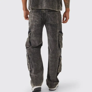 Pantalon baggy en velours côtelé à taille élastique, coupe décontractée, léger, imperméable, coupe-vent, respirant, en Cordura, avec boutons pour hommes - Product Image 4