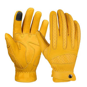 Gants de motocross en cuir respirant de haute qualité, unisexes, à doigts entiers, avec sangle de poignet réglable, antidérapants, vente en gros - Product Image 2